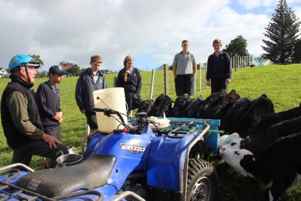 Farm Manager Mr Larney Palmer helps give students practical experience.