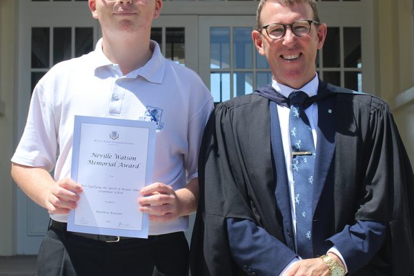 Matthew Knowles was a popular winner of the Neville Watson Memorial Award for Best Typifying the Spirit of Mount Albert Grammar School.