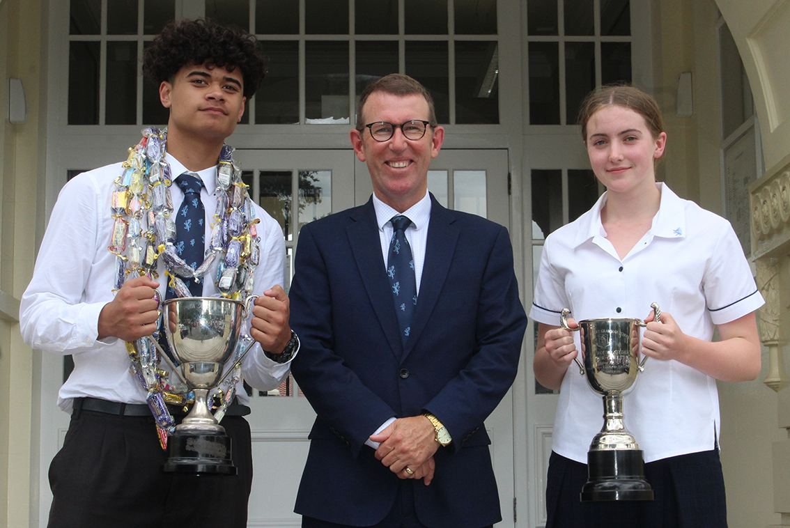Best All-Round Year 10s Isaiah Fale and Bella Houghton